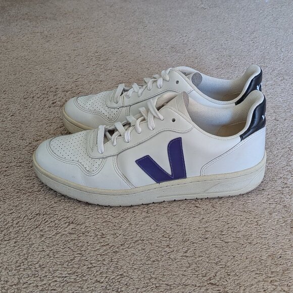VEJA V-10 Sneakers, Extra White/Purple/Black, Size 40 (US Women's 9 M) - Picture 3 of 6